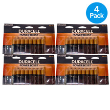 Duracell Power Boost AA Alkaline Batteries 16 Count Pack 4 Pack Bundle