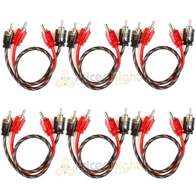 DS18 Ultra Flex 1 Ft RCA Cables 2 Ch Competition Rated Audio RCA-1FT 3 Pair