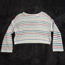 Hollister Womens White Multi Color Striped Op...