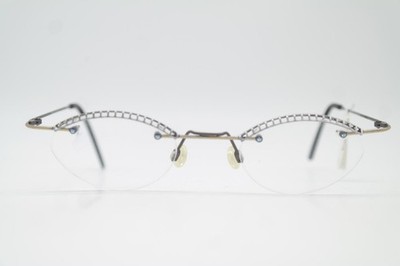 Vintage Brille METRO Mod. 04 Gold Silber Metallic Halbrand Brillengestell