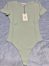 Aritzia Women's Original Crewneck Contour Manner Bodysuit, Terrace Sage, Size M