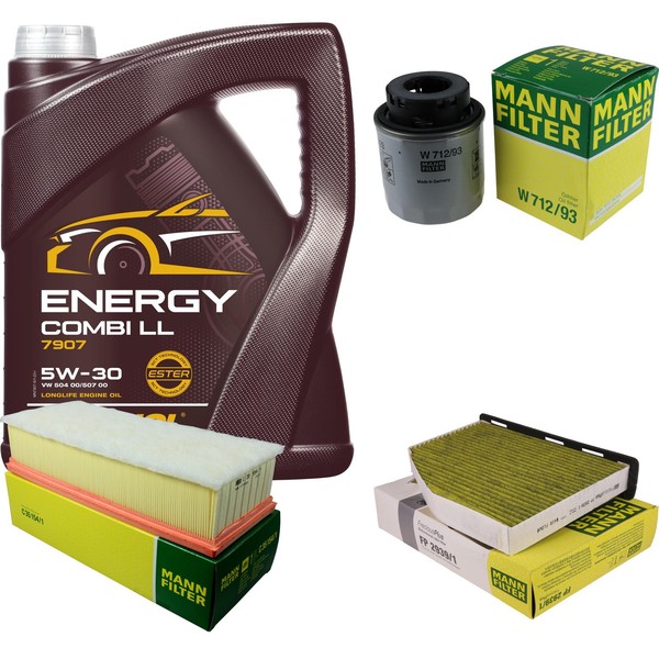 Inspektionspaket 5L Mannol Energy 5W-30 FüR VW Touran 1.4 TSI Tiguan Golf VI-image