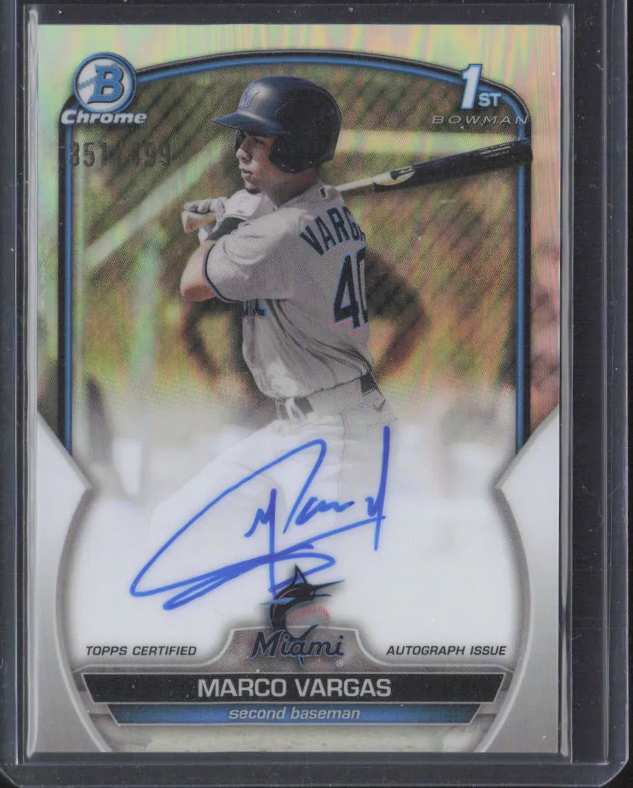 2023 Topps Bowman Chrome Marco Vargas #CPA-MVA Refractor 351/499 Auto