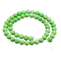 50 StüCk GrüNe TüRkis NatüRliche Steinperlen 6Mm Runde Lose Perlen