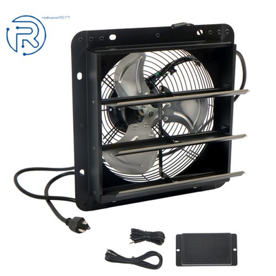 #ad Black 1600RPM 700CFM Shutter Exhaust Fan 10#x27;#x27; Speed Control Wall Mount Attic $70.25