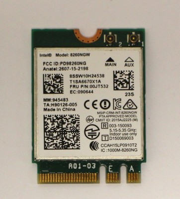 77-07665 WLAN WiFi Modul Intel 8260NGW Anatel 2607-15-2198 FRU PN: 00JT532