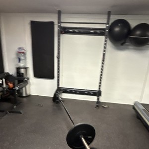 Adjustable Steel Wall-Mounted Power Rack Squat Rack Black for Home Gym Training