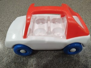 Little Tikes Toddle Tots 4 Seat Family Sedan Car  1980's Used Red White & Blue