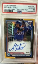 2024 Bowman Chrome Prospects Abimelec Ortiz True Good Auto /50 PSA10