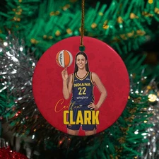 Caitlin Clark 22 Ceramic Christmas Ornament - Indiana Tribute Fever Keepsake