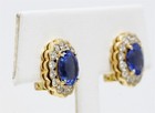Stunning 18K Yellow Gold 3.6ct Tanzanite & 1.12ctw Diamond Halo Earrings — photo 5