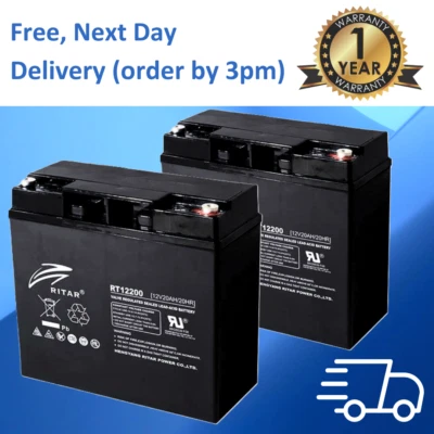 RITAR 2 x 12V 20ah Mobility Batteries for Pride GoGo Elite Traveller 'PLUS' model