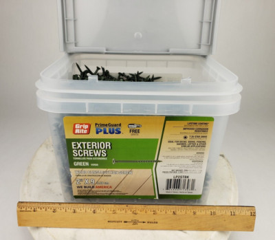 25 lbs Grip-Rite PrimeGuard Plus #9 x 2  Premium Star Green Deck Screw Outdoor
