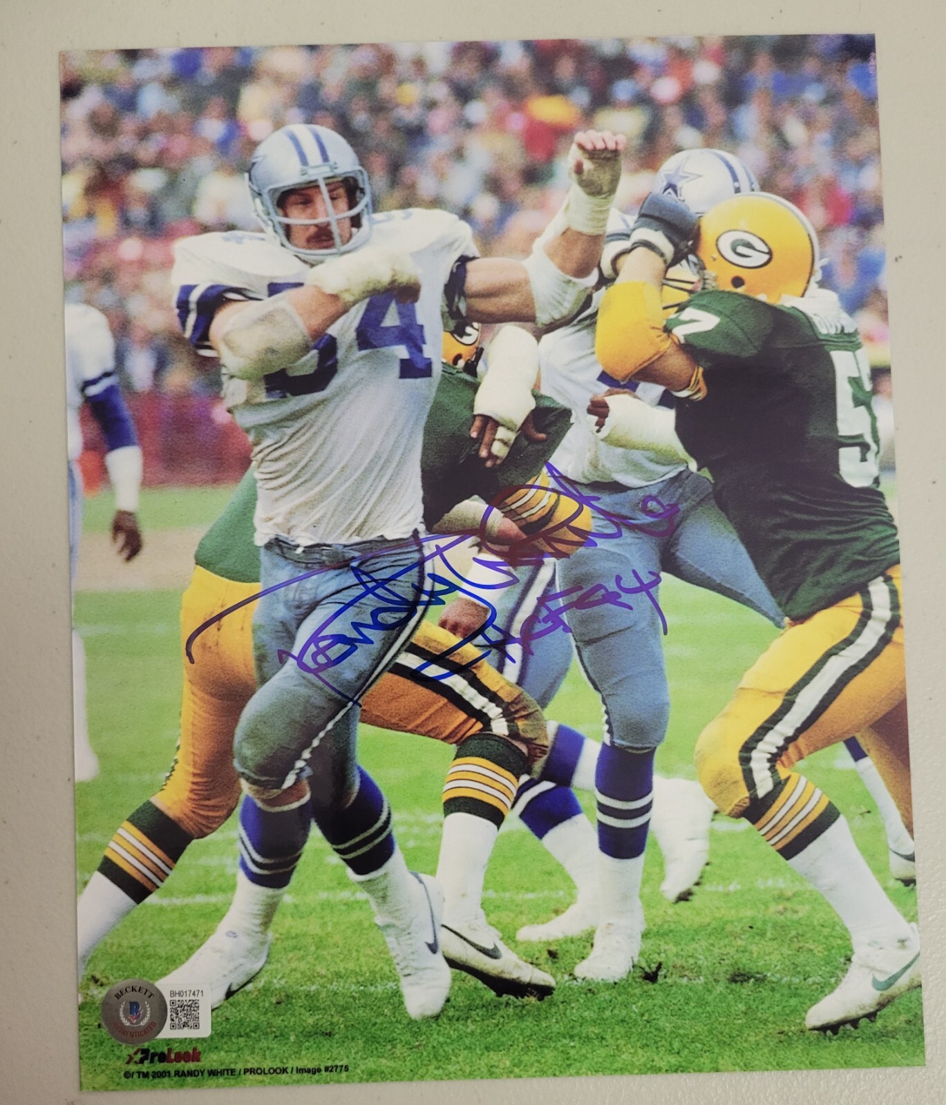 Randy White Autographed Signed Dallas Cowboys HOF 8x10 Photo Beckett Auto Maryland Terrapins 