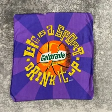 VTG Gatorade Bandana Handkerchief Purple Basketball 90s Frank Kozik Art Spellout