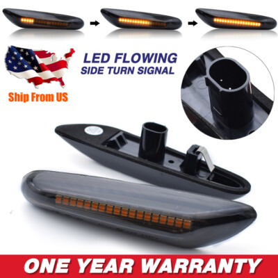 For BMW E90 E92 E60 E87 E82 Dynamic LED Side Indicator Turn Signal Light Smoke