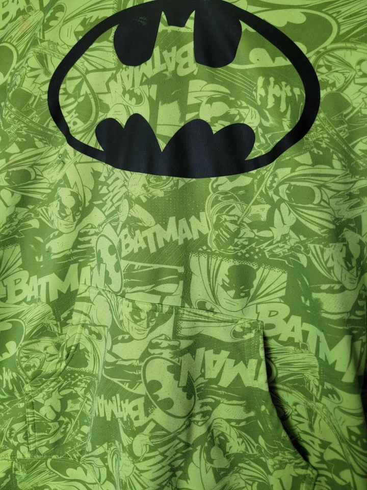 Batman Sudadera con Capucha Niños XL Verde Estampado Gráfico Todo Comic Strip Sudadera DC Foto 2 de 4