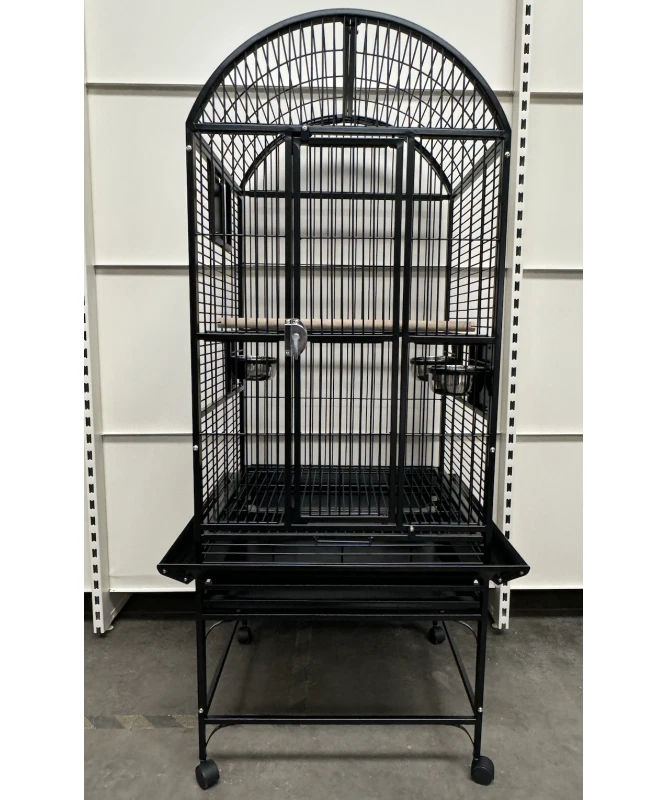 Parrot-Supplies Michigan Dome Top Premium Parrot Cage - Black