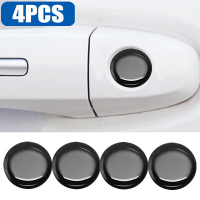 4pcs 20mm Black Car Door Lock Keyhole Protector Stickers Trim Cover Accessories