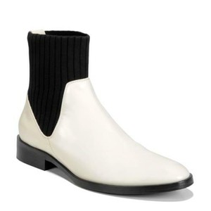 cream leather booties