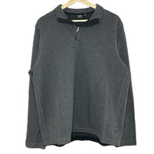 Hugo Boss Charcoal Grey Pullover Sweatshirt Mens XL Slim Fit Quarter Zip