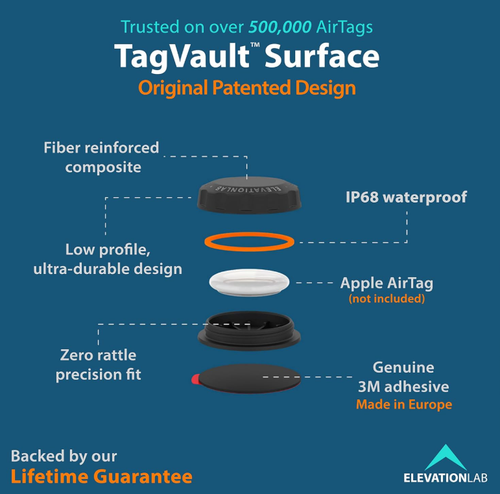 TagVault™ Support Adhésif Surface AirTag - Le Stic AirTag Imperméable Original... - Photo 7 sur 9