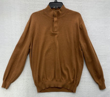 Josh A Banks 1/4 Hidden Button Long Sleeve Sweater 100% Pima Cotton Business