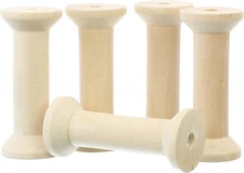 4" X 1 3/4" Wood Spools - 5 Pack - Empty Craft Spools