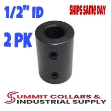 RC-050, 1/2" ID, RIGID SHAFT COUPLING, SET SCREW TYEP, BLACK OXIDE FINISH Qty 2