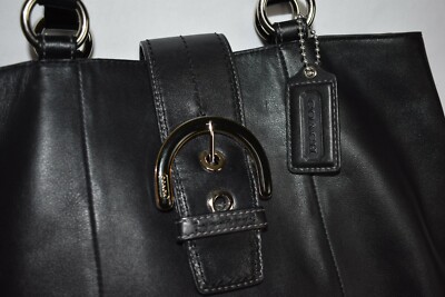 Coach F18751 Black Smooth Leather Handbag | eBay