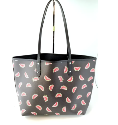 Coach Metro Navy Watermelon Print Tote W/Matching Watermelon Key