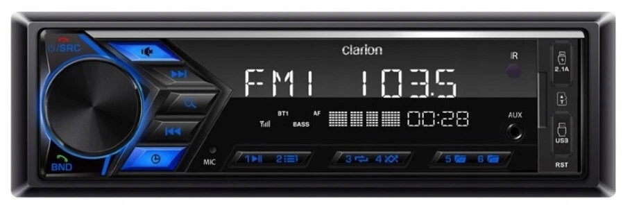 Clarion P11 Autoradio 1DIN Bluetooth MP3 AUX USB RCA x6 ( subw ) + Ferbedienung - Bild 2 von 4