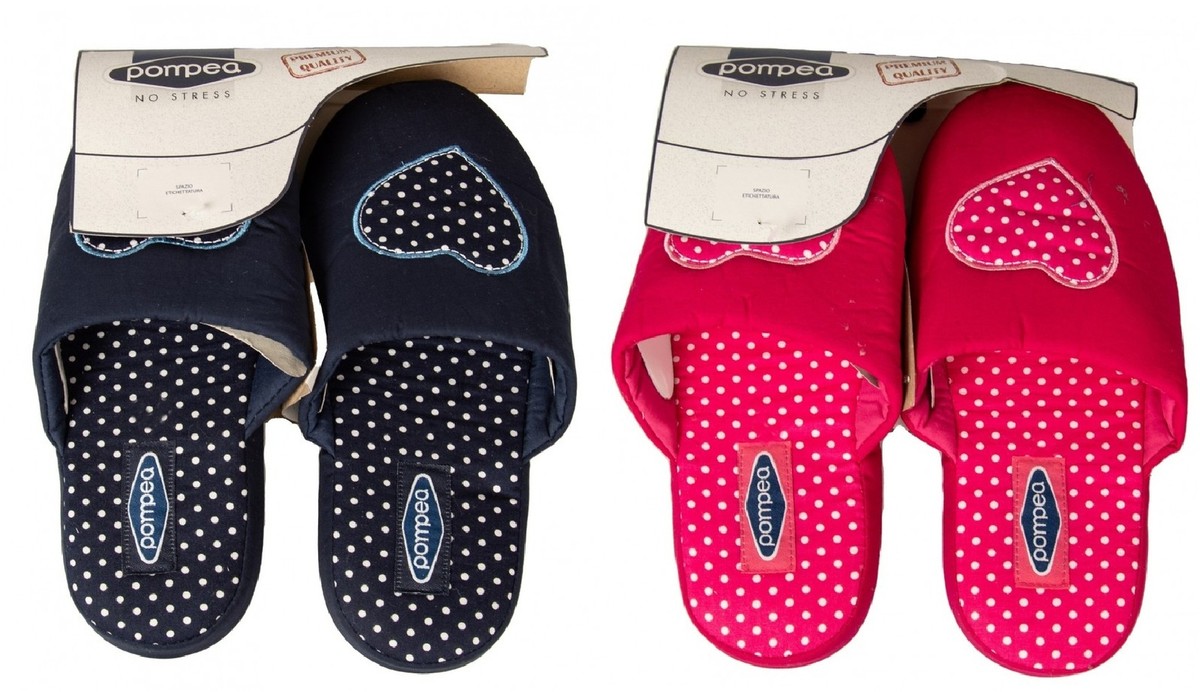 Zapatilla casa relax mujer POMPEA en algodón con suela antideslizante artículo G