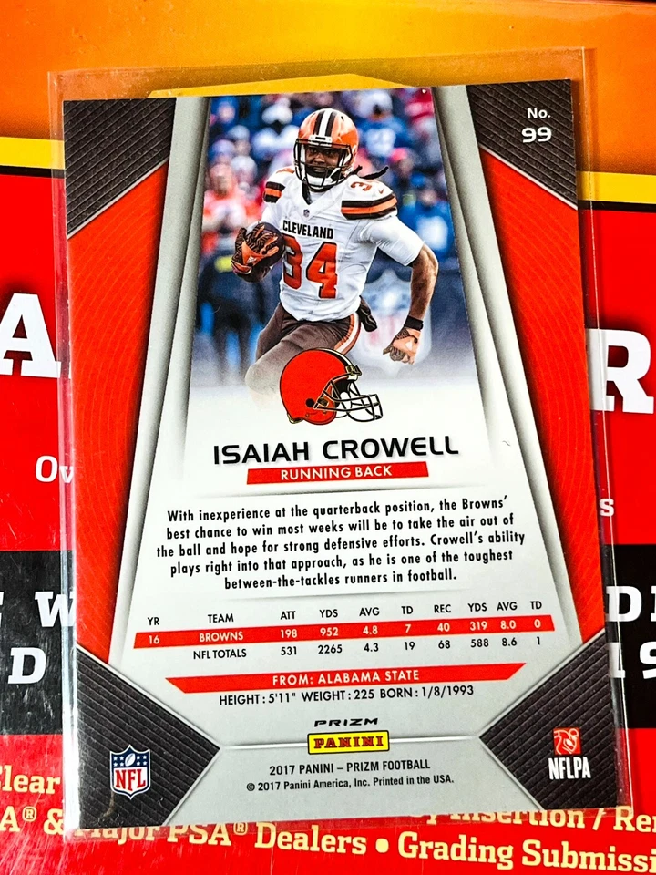 2017 Panini Prizm - #99 Isaiah Crowell SILVER REFRACTOR   50% OFF 3+ CARDS! - Image 2 of 2