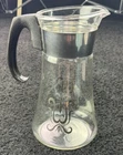 vintage mcm pyrex glass coffee pot decanter 8 Cup silver atomic design