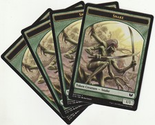 ✪ 4 MAGIC The Gathering SAPROLING/SNAKE Doppelkarte Token PLAYSET C15/EN NM/EX