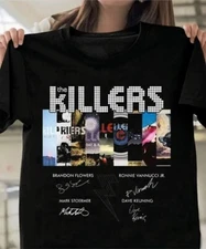 The Killers Band T-shirt, Short Sleeve Black Cotton T-shirt, Size S to 5XL