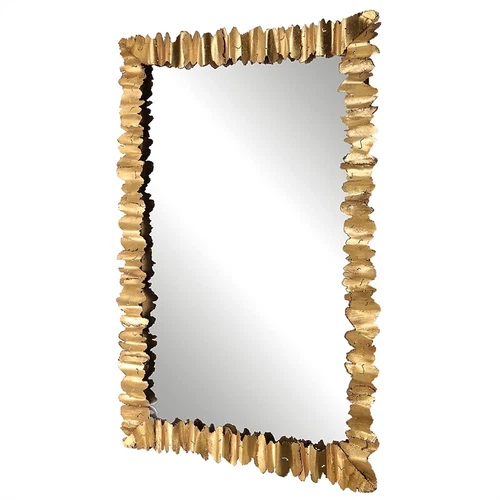 Uttermost Lev Contemporary Style Steel MDF Wood Mirror in Gold Finish - Picture 2 of 7