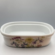Liette International Hand Painted Floral Porcelain Soap Dish.