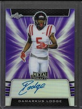 2019 Leaf Metal DAMARKUS LODGE Purple Prismatic Auto RC 2/25 Buccaneers WR