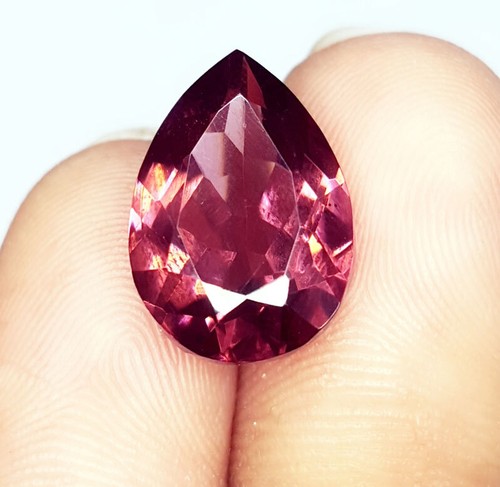 Gema suelta de 10 quilates de zafiro natural Padparadscha certificado piedra preciosa corte pera A203 - Imagen 9 de 13