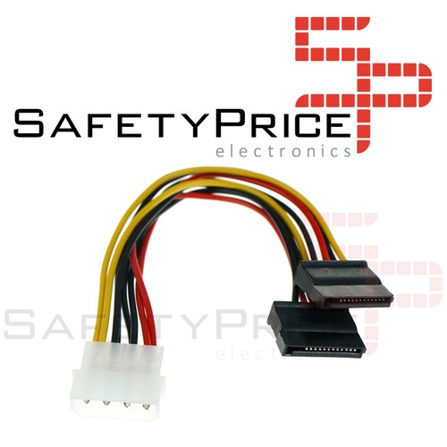 Adaptateur FDD 4 Broches Mâle Vers SATA Femelle 15 Broches - Lot De 2 - 22 Cm - Pour Alimentation PC