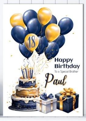 Personalised Birthday Card for Him Man Male Friend Large A5 Greeting Cards