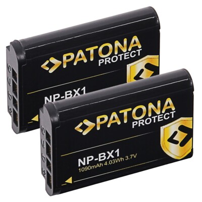 2x Patona PROTECT Akku für Sony DSC-RX100 II, III, IV, V, VI, VII - NP-BX1