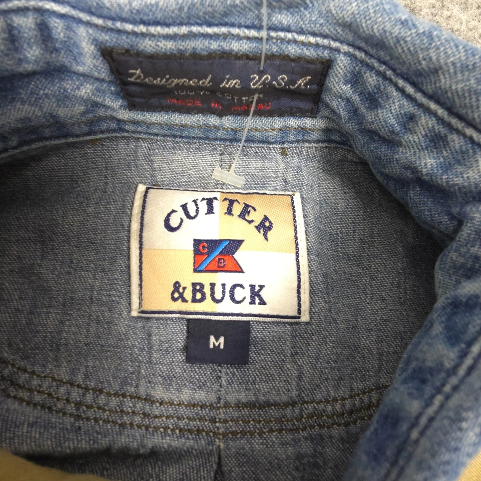 Vintage Cutter & Buck Shirt Mens MEDIUM green button up long sleeve Size M - Image 3 of 4