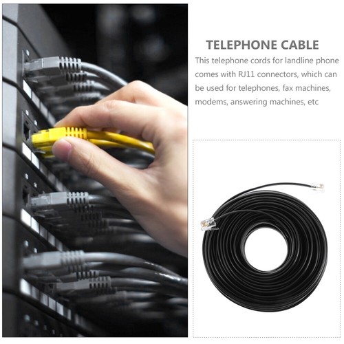 4-Core Telephone Cable Black Phone Cord Phone Extension Cord - Zdjęcie 2 z 12