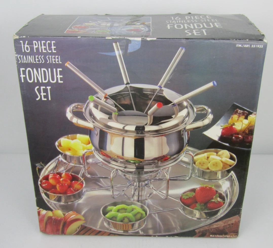 Culinary Essential 16-Piece Brushed Stainless Steel Fondue Set w/6 Fondue Forks
Opens in a new windo