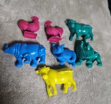 Vintage Lot of 13 Tootsie Toys Zoo Animal Rubber Animal Figures