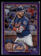 Pete Alonso 2023 Topps Chrome Logofractor #75 Purple New York Mets