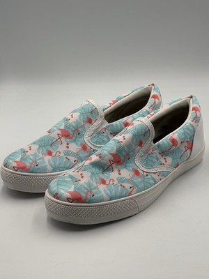 Women's Flamingo Tropical Slip-On Canvas Sneakers Shoes US 7.5 EU 38